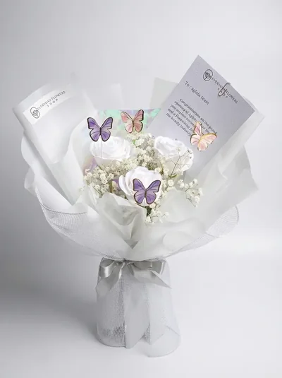 Artificial White Micro with Butterfly
