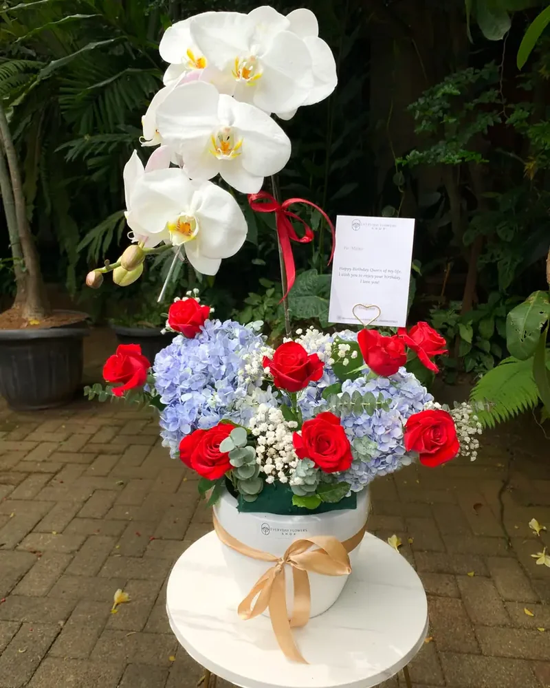 Orchid Hydrangea Vase