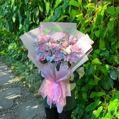 Unicorn Mix Flowers with Butterfly