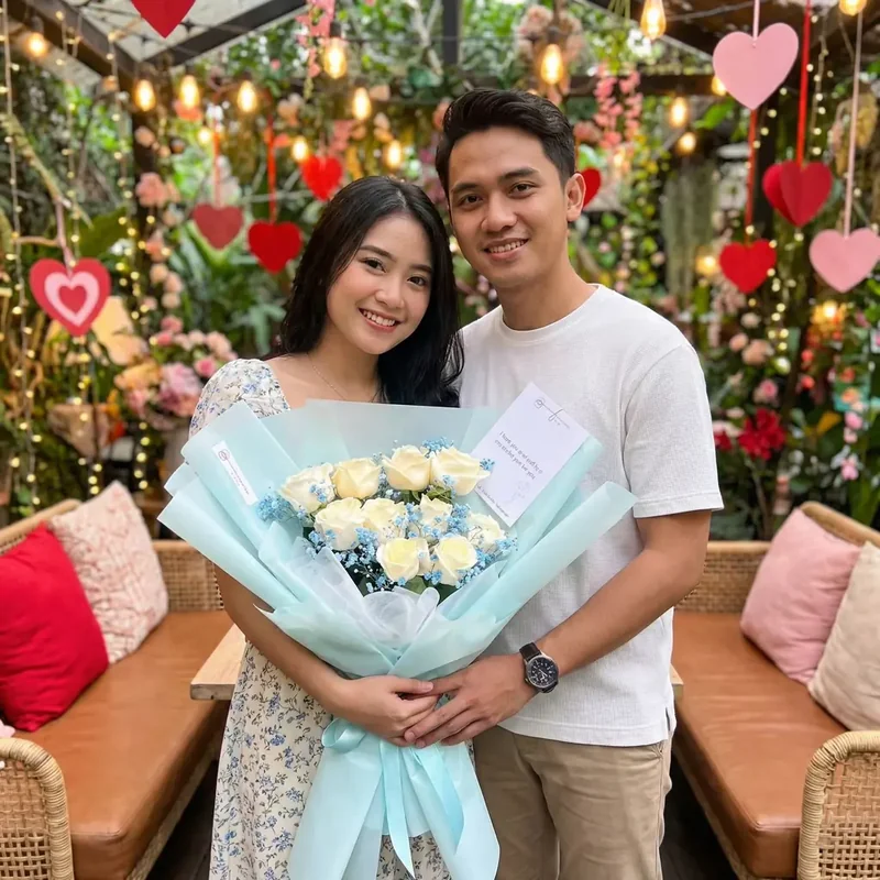 White Roses Baby Blue